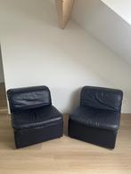 1970 's - Vintage Gervan modular Sofa – blauw leder, Huis en Inrichting, Ophalen