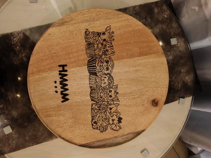 Dessous assiette/ plateau pyrogravés bois, Hobby & Loisirs créatifs, Hobby & Loisirs Autre, Comme neuf, Enlèvement