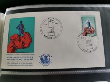 Belgie 1968 - FDC Arbeidsongevallen - mijnen van Beringen beschikbaar voor biedingen