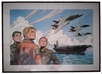 poster Buck Danny - “Les cracks de l’U.S. Navy” beschikbaar voor biedingen