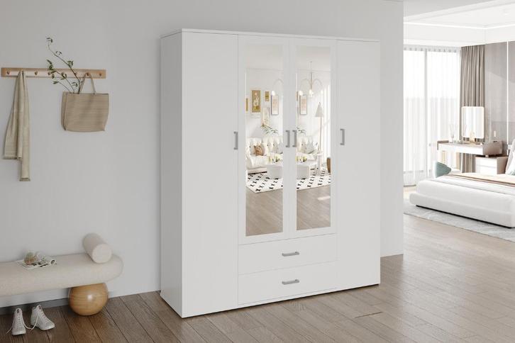 YX Kleerkast Model Marc met spiegels  +Gratis Levering, Huis en Inrichting, Kasten | Overige, Nieuw, Ophalen of Verzenden