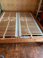 Houte kader met twee lattenbodems, Huis en Inrichting, Ophalen, Gebruikt, Tweepersoons, Bedbodem