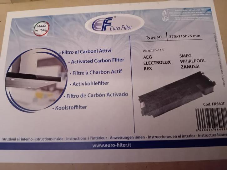 Filtre hotte à charbon actif Type 60, Electroménager, Hottes, Neuf, Encastré, Recyclage, Enlèvement