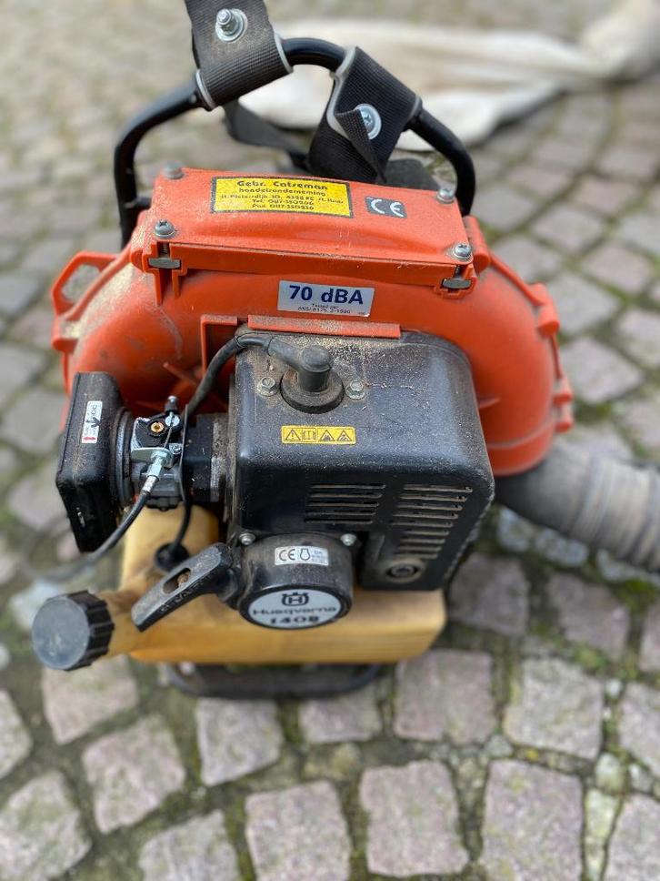bladzuiger / bladblazer Husqvarna, Tuin en Terras, Bladblazers, Gebruikt, Ruggedragen, Benzine, Met opvangzak, Met zuigfunctie