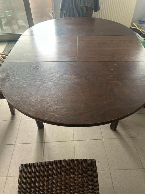 Uitschuifbare houten eettafel, Huis en Inrichting, Tafels | Eettafels, Ophalen