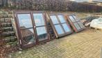 Massieve houten ramen dubbel glas, Doe-het-zelf en Bouw, Ophalen, Gebruikt, Gevelraam of Ruit, Dubbelglas