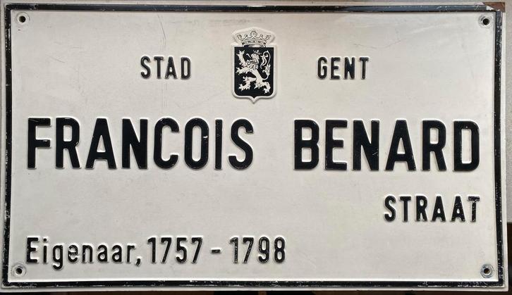 panneau de rue Benardstraat Gent, Antiquités & Art, Curiosités & Brocante, Enlèvement