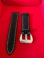 22mm zwarte suède horlogeband, Handtassen en Accessoires, Overige Accessoires, Zo goed als nieuw