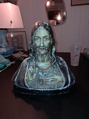 OUDE HEILIG HARTBUSTE VAN JEZUS (c. 1900) - Gesigneerd J. Do beschikbaar voor biedingen