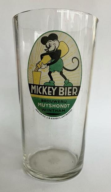 Te Ruil ; Mooi Mickey Bier glas van brouwerij Muyshondt beschikbaar voor biedingen