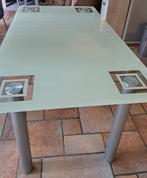 Table en verre avec pieds métalliques, Maison & Meubles, Enlèvement, Utilisé