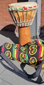 Djembe uit Etiopië in hoes, Muziek en Instrumenten, Percussie, Ophalen