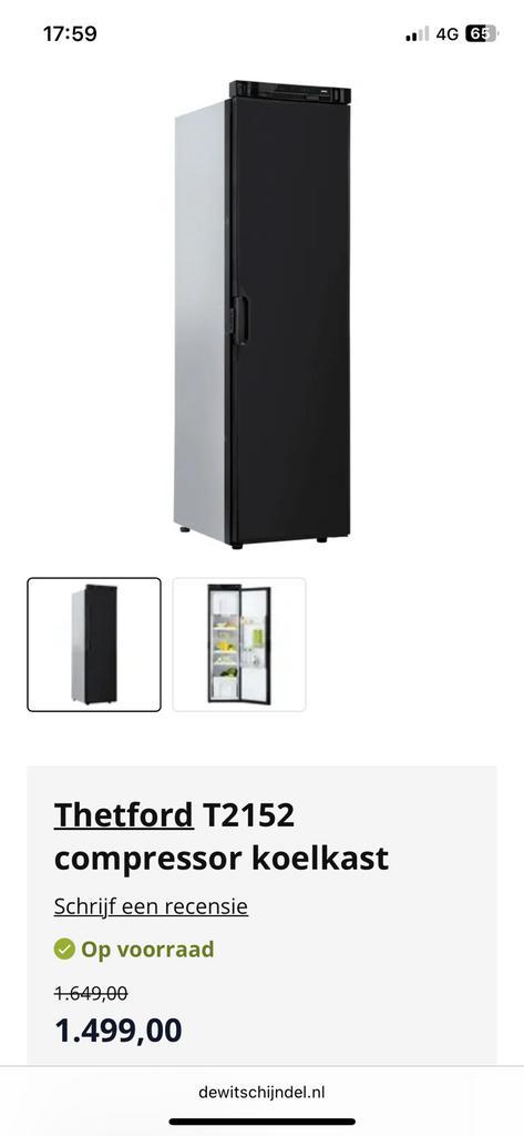 Thetford T2152 compressor koelkast, inbouw, 12V, Elektronische apparatuur, Koelkasten en IJskasten, Zo goed als nieuw, Ophalen