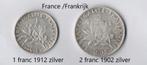 zilveren franse munten (zie scan), Enlèvement ou Envoi, Monnaie en vrac, Argent, France
