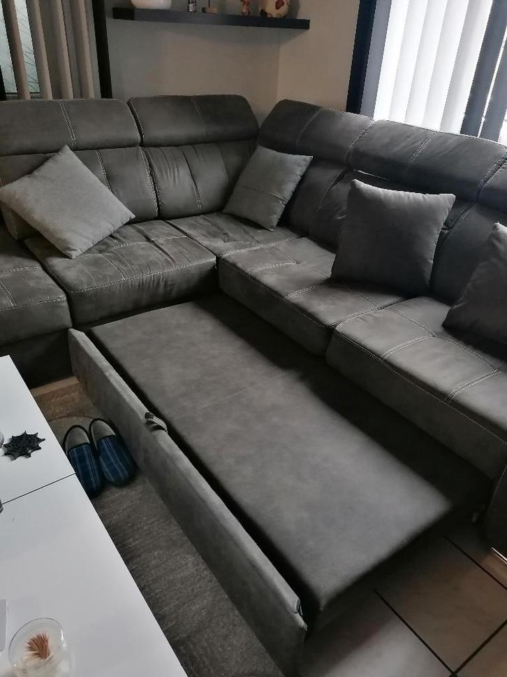 Woonkamer in de hoek, Huis en Inrichting, Zetels | Complete zithoeken, Zo goed als nieuw, Stof, Ophalen