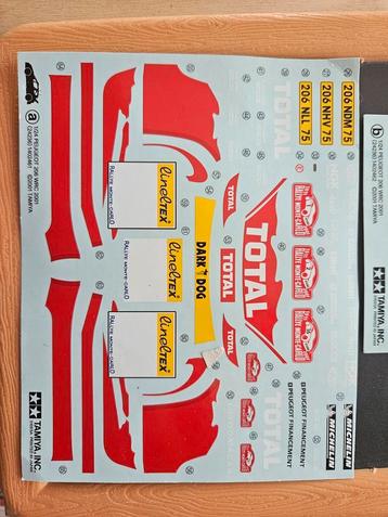Decals Tamiya Peugeot 206  beschikbaar voor biedingen