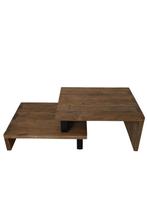 uittrekbaar salontafel teakhout, Ophalen of Verzenden, Nieuw, Metaal, Minder dan 50 cm