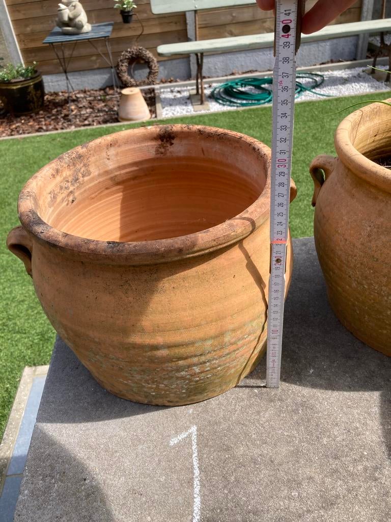 Terra cotta bloempotten, Ophalen, Gebruikt, Steen