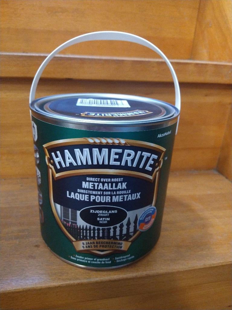 Hammerite laque pour métaux satin 2,5l noir, Bricolage & Construction, Neuf, Moins de 5 litres, Laque, Enlèvement