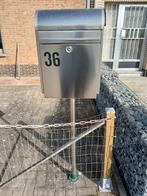 Brievenbus brabantia met krantenrol, Tuin en Terras, Ophalen, Gebruikt, Inox, Staande brievenbus