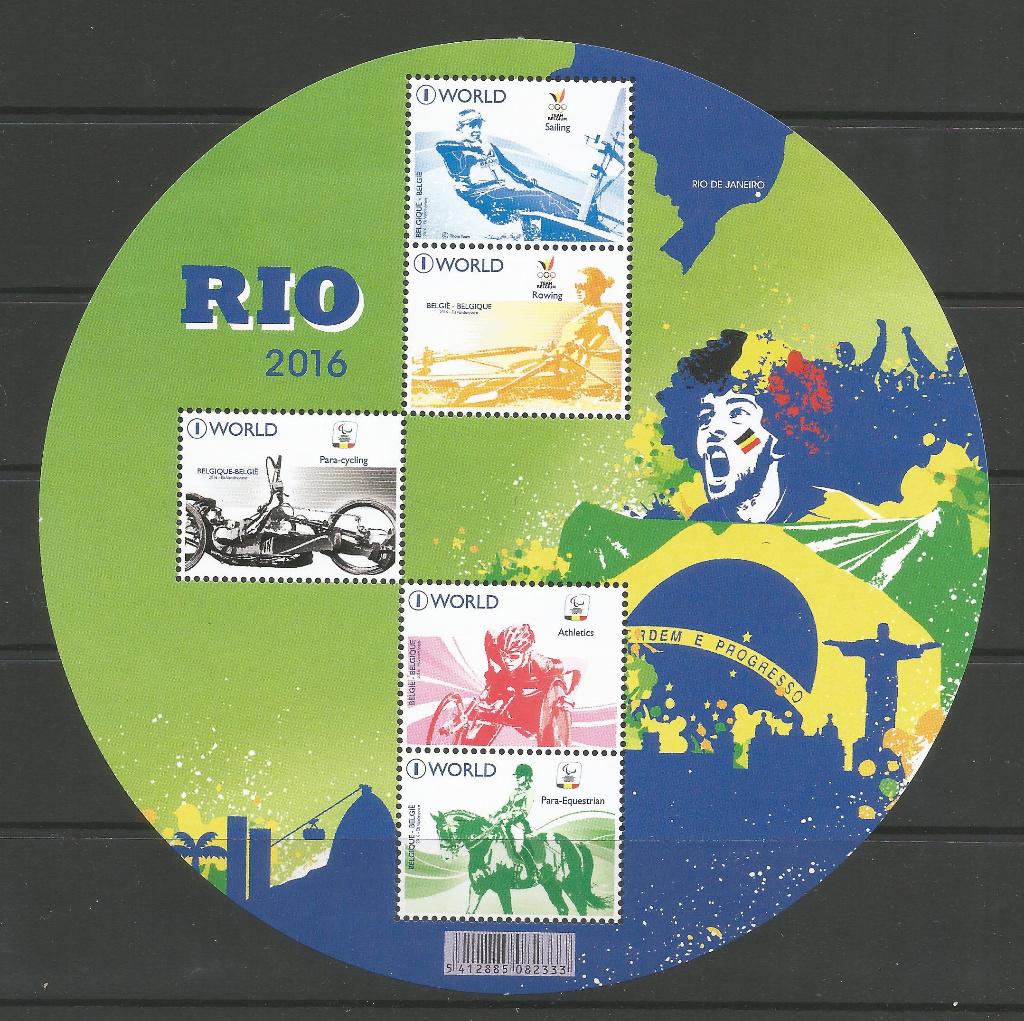 5 Blokken België, Verzenden, Orginele gom, Zonder gom