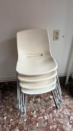 Set van 4 stapelbare design stoelen – wit kunststof, Maison & Meubles, Chaises, Synthétique, Enlèvement, Utilisé, Blanc