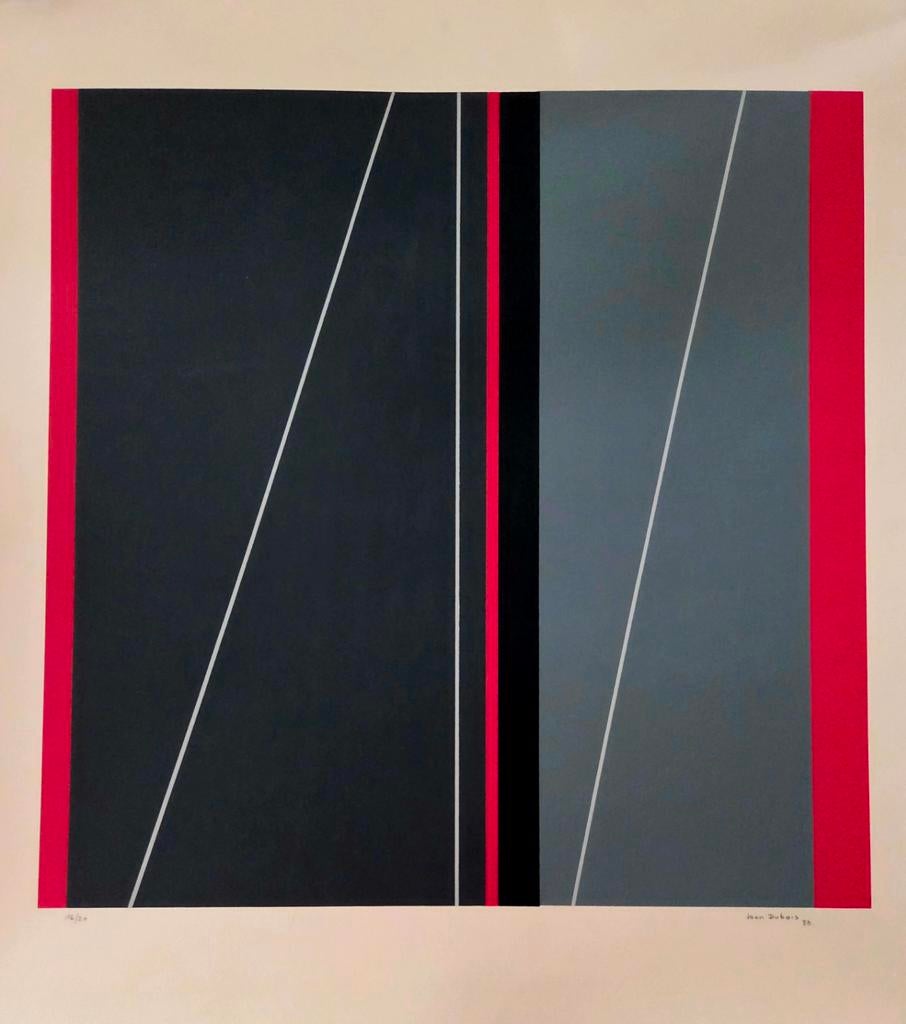 Jean Dubois - Geometrische Abstractie - Ets (1983), Enlèvement, Eau-forte, Signé, 1950 - 1999