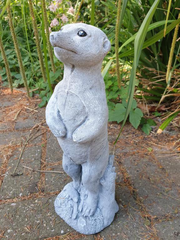 stokstaartje , tuinbeeld , aanbieding, Tuin en Terras, Tuinbeelden, Nieuw, Steen, Ophalen of Verzenden