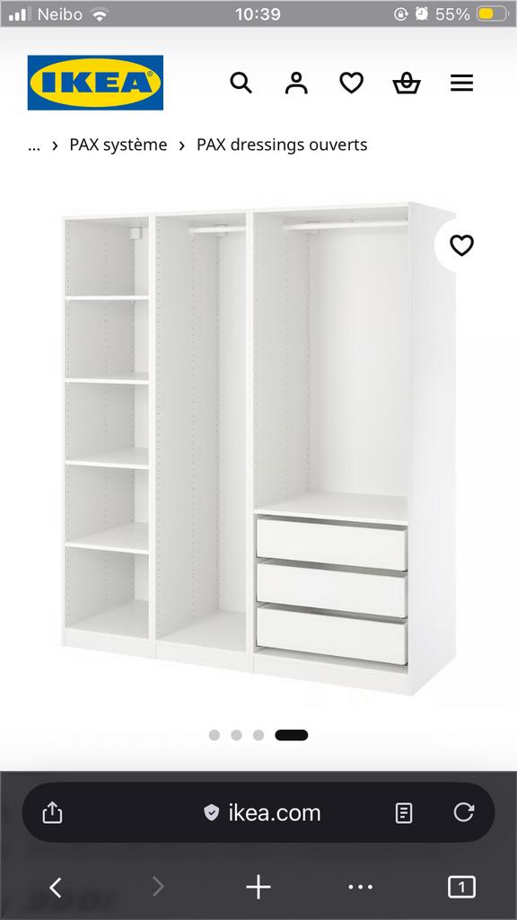 Armoire IKEA Pax, Enlèvement, Utilisé, Avec tablette(s), 50 à 75 cm