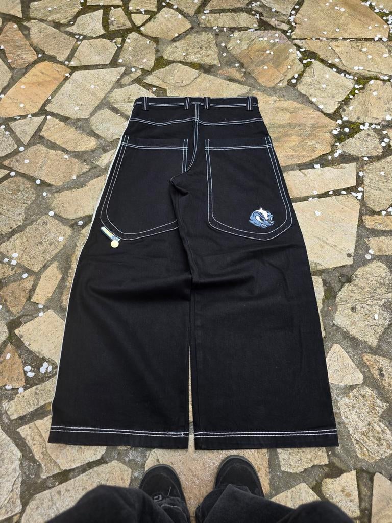 JNCO Skunk 180  Wide Leg Jeans - W32 L32 - Black, Kleding | Heren, Spijkerbroeken en Jeans, Ophalen of Verzenden, Grijs