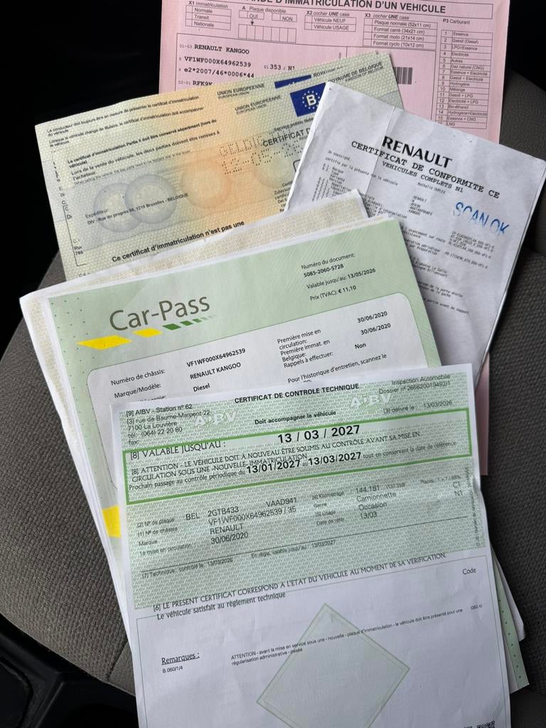 Renault Kangoo 1.5dci 2020 Prête a immatriculer, Autos, Achat, Euro 6, 2 places, Boîte manuelle