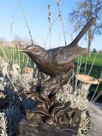 BRONZEN VOGEL GESIGNEERD MILO OP MARMEREN SOKKEL, Antiek en Kunst, Ophalen of Verzenden, Brons