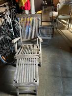 2 deckchairs in teak, Tuin en Terras, Ophalen, Gebruikt, Teakhout