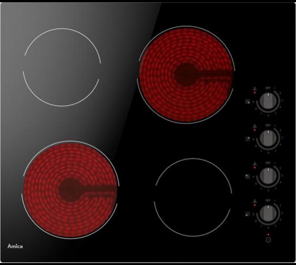Amica AVM3540 Vitrokeramische inbouwkookplaat, Electroménager, Tables de cuisson, 4 zones de cuisson, Comme neuf, Enlèvement, Encastré