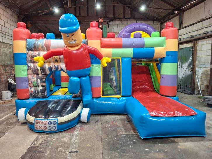 Springkasteel Mega Blocks TE KOOP, Hobby en Vrije tijd, Feestartikelen | Verhuur, Gebruikt, Ophalen