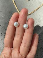 Boucles d'oreilles en or jaune 18 carats perles naturelles, Enlèvement ou Envoi, Or, Blanc, Neuf