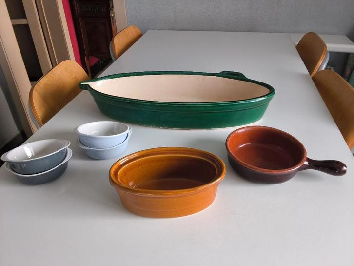 Eeuwenoude schalen keramiek en terracotta/mosselen/terrines, Huis en Inrichting, Keuken | Servies, Gebruikt, Kom(men), Keramiek