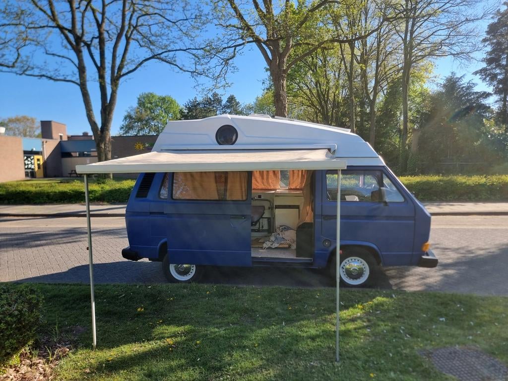 Vw transporter t3 1984 camper., Caravanes & Camping, Caravanes, Entreprise, Réfrigérateur, Auvent, Auvent, Panneau solaire, Enlèvement