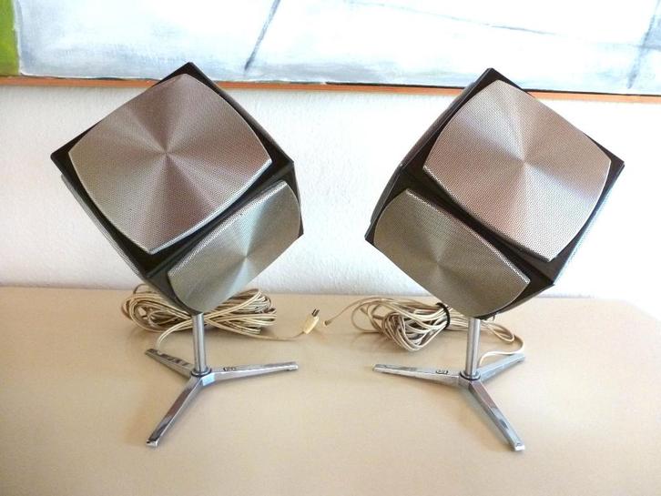 2 Grundig Audiorama Cube 700 speakers jaren ‘60, Audio, Tv en Foto, Luidsprekerboxen, Gebruikt, Ophalen