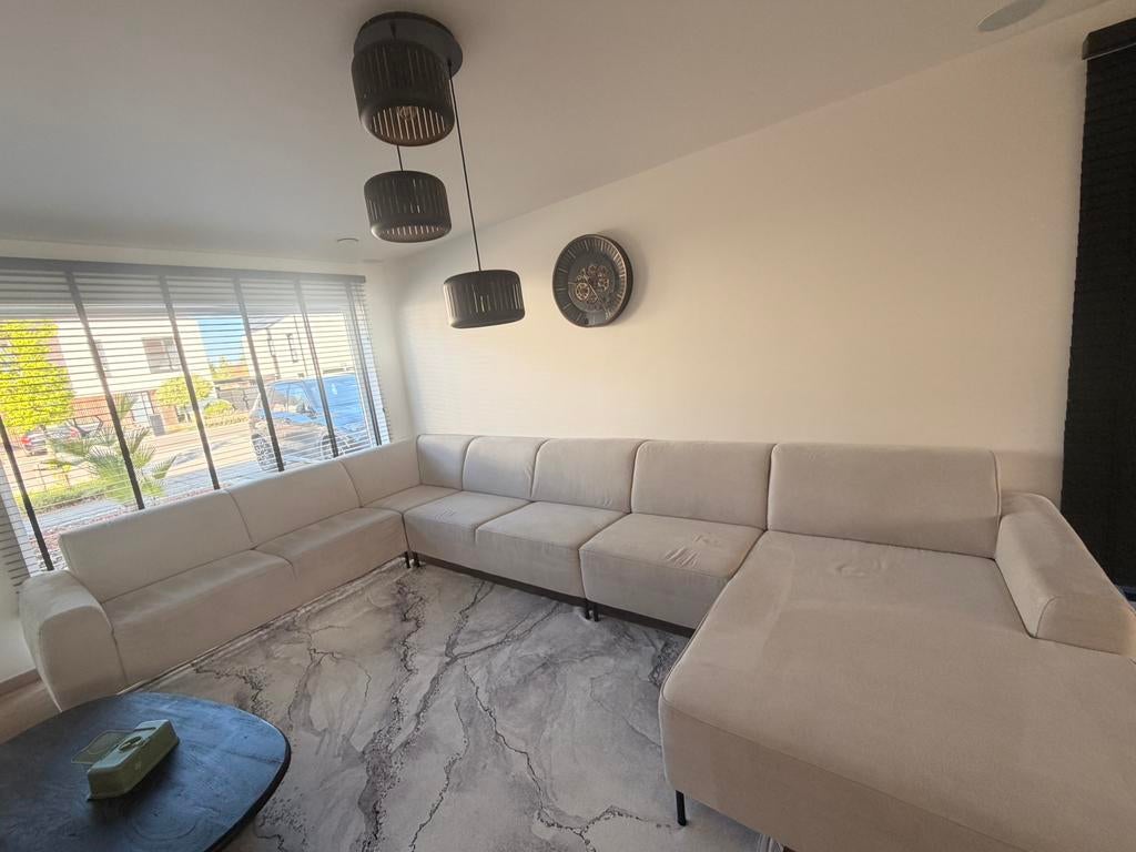 Beige zetel, Huis en Inrichting, Zetels | Complete zithoeken, Ophalen, Zo goed als nieuw, Stof