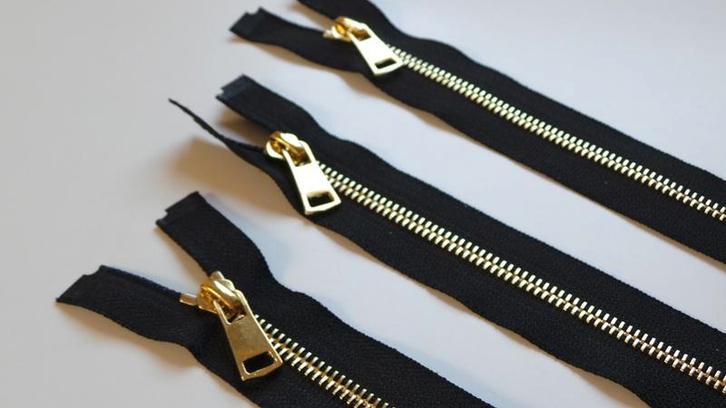 5422) 3 pièces fermetures métalliques dorées 40cm 50cm 60cm, Hobby & Loisirs créatifs, Couture & Fournitures, Neuf, Tirette ou Fermeture