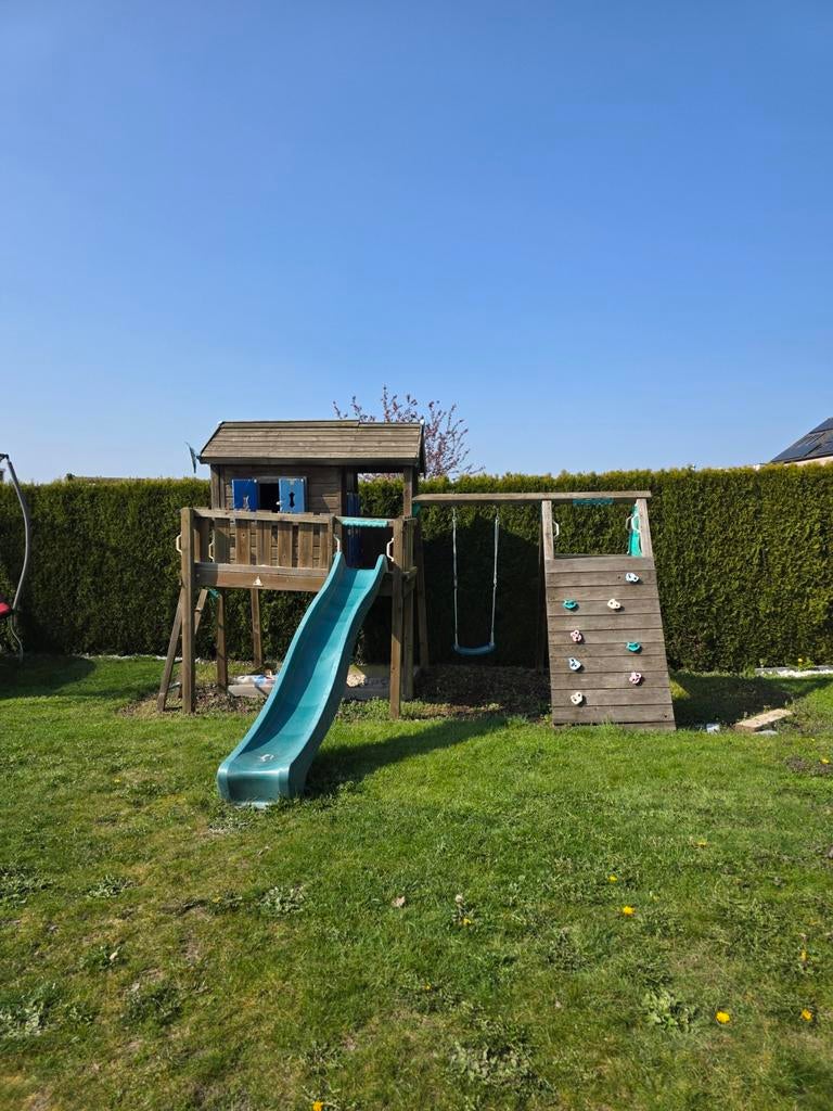 Speelhuis schommel glijbaan Jungle Gym gebruikte staat, Enfants & Bébés, Jouets | Extérieur | Aires de jeux, Toboggan, Balançoire