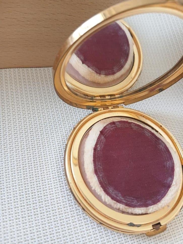 Rare 💎 ancien poudrier rechargeable sac à main rond 19ème, Femme ou Homme, Or, Plus petit que 17, Or