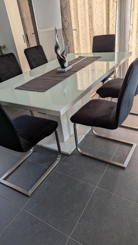 Table salle à manger, Maison & Meubles, Tables | Tables à manger, Utilisé, Verre, Enlèvement