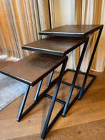 SET van 3 BIJZETTAFELS  goud aluminium blad zwart onderstel, Enlèvement ou Envoi, Neuf