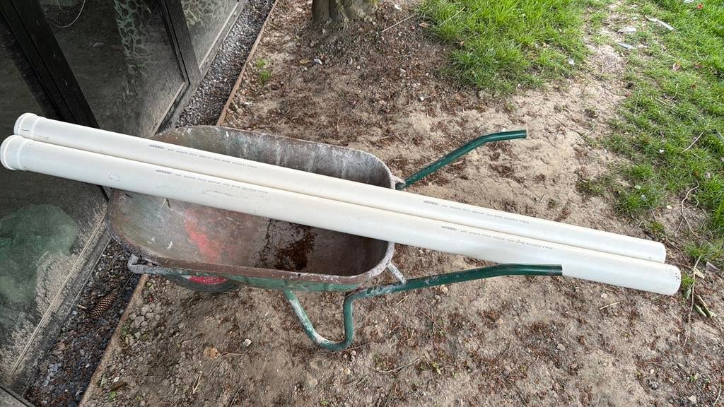 PVC buis 90mm met rubber mof 2m - 2x, Doe-het-zelf en Bouw, Metalen, Ophalen, Nieuw