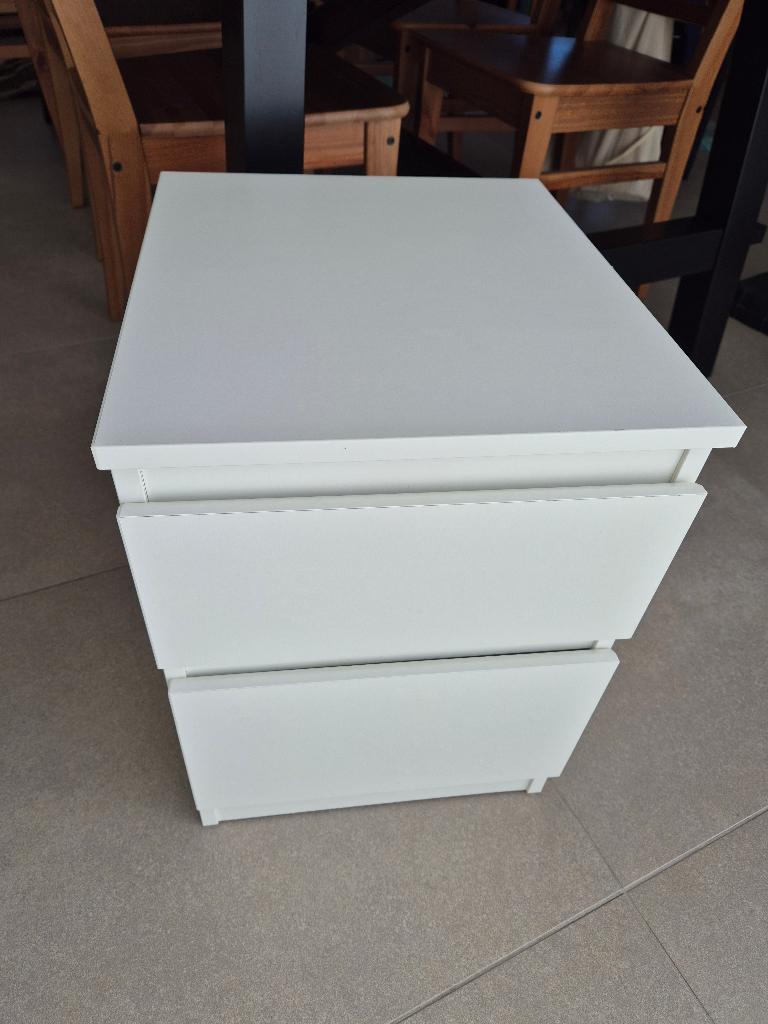 MALM Ladekast 2 lades, wit, 40x55 cm, Ophalen, 1 of 2 laden, Zo goed als nieuw, Minder dan 100 cm