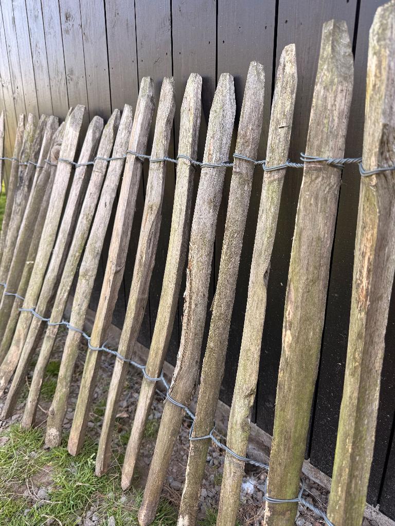 Engels schapenhek van kastanjehout, Tuin en Terras, Tuinhekken en Hekwerk, Gebruikt, Spijlenhekwerk, Hout, Ophalen