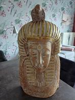 Houten Faraobeeld , beige met gouden strepen, Huis en Inrichting, Ophalen