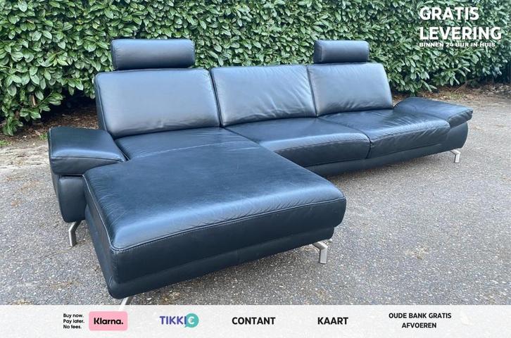 Henders & Hazel Zwarte Hoekzetel–Gratis levering NL & BE, Maison & Meubles, Canapés | Salons, Comme neuf, Banc d'angle, Quatre personnes ou plus